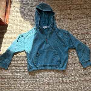 Hippie Rose Blue Half-Zip Hoodie